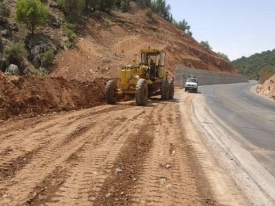 تعریض و اصلاح ۲۰ قوس پرحادثه در محور گردشگری شهرستان لالی